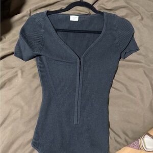 Abercrombie & Fitch Black Ribbed Bodysuit